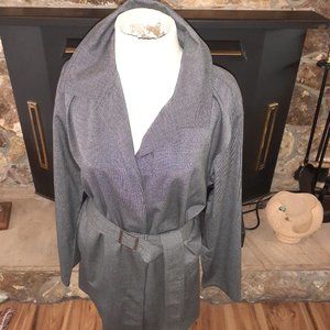 NWT Chico's Duster Trench Coat Grey/Black Size 2  10